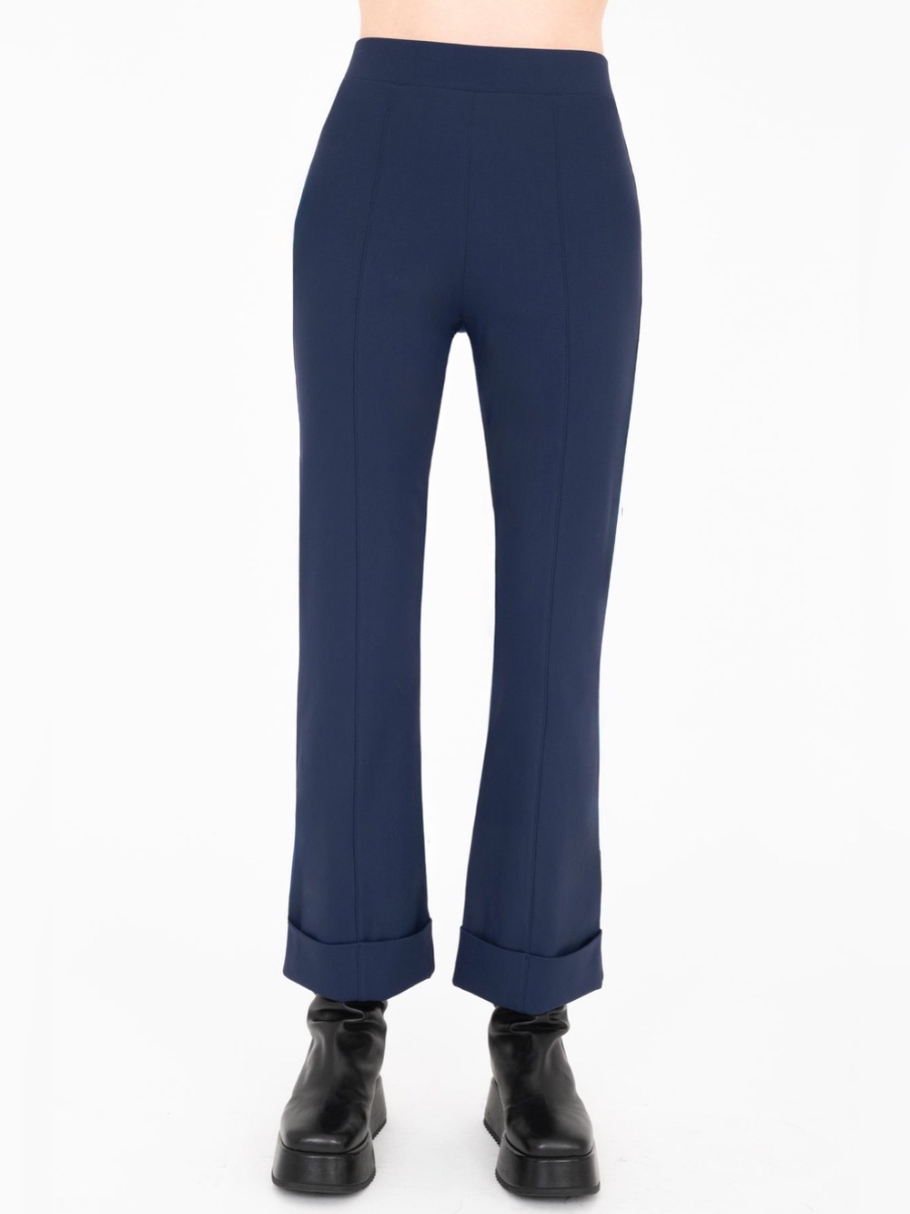 Elaine Kim Tech Stretch Cropped Cuffed Pants Women’s Large Blue Minimalist